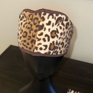 Leopard Print Headband and glove Set